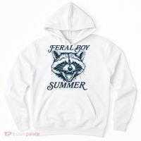 Feral Boy Summer Funny Raccoon Meme Trash Panda Raccoon Hoodie thumb 0