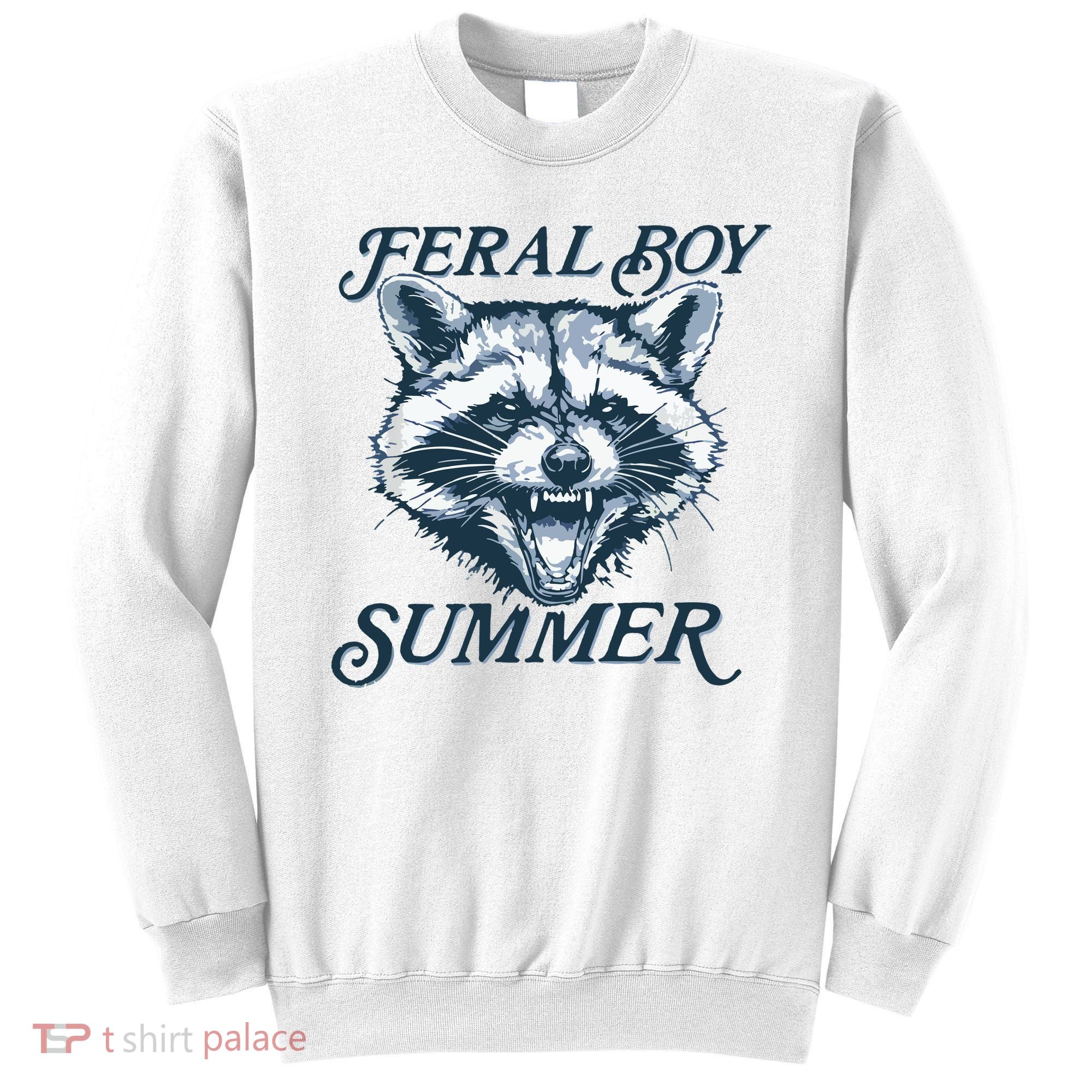 Feral Boy Summer Funny Raccoon Meme Trash Panda Raccoon Sweatshirt
