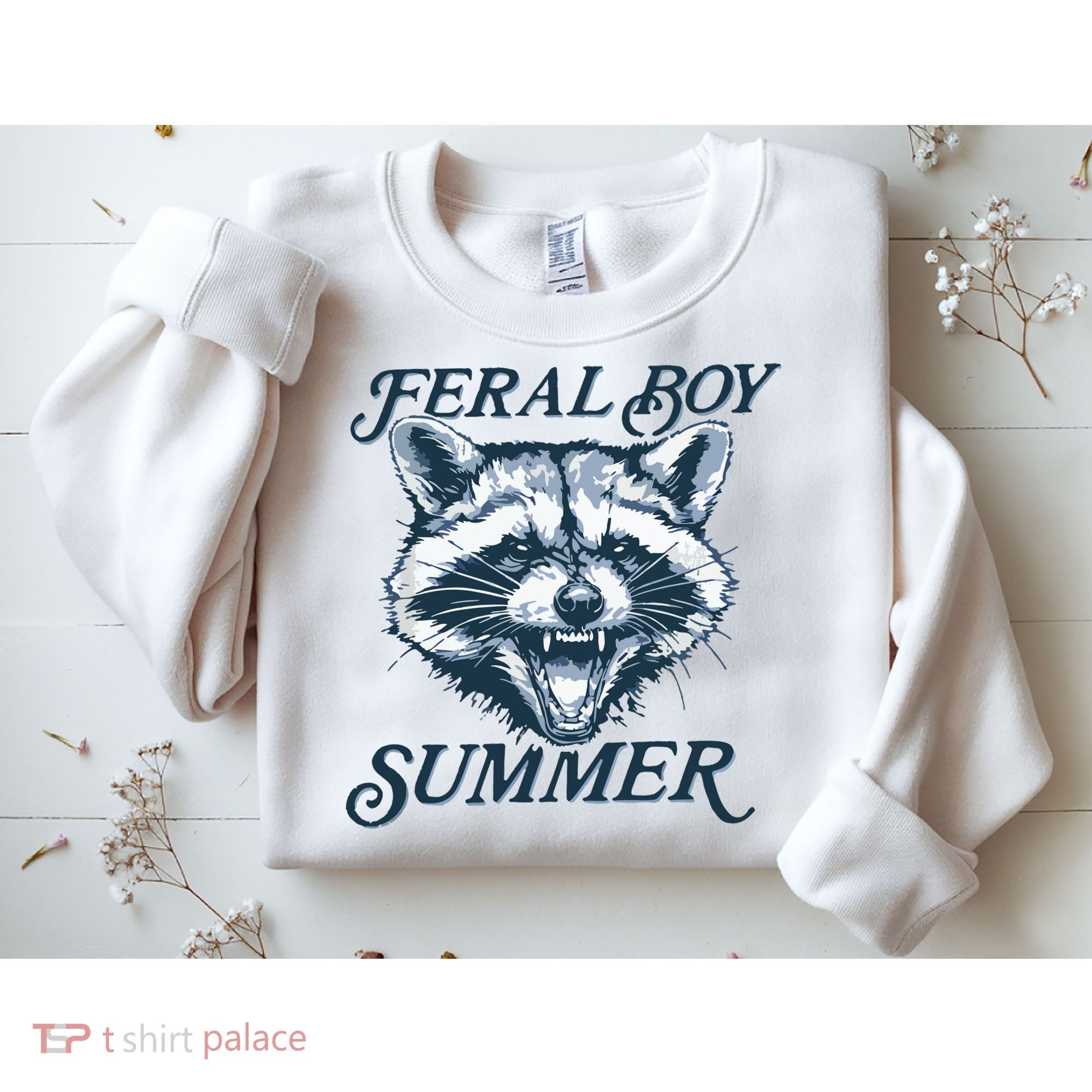 Feral Boy Summer Funny Raccoon Meme Trash Panda Raccoon Sweatshirt