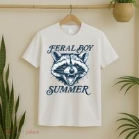 Feral Boy Summer Funny Raccoon Meme Trash Panda Raccoon T-Shirt thumb 2