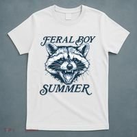 Feral Boy Summer Funny Raccoon Meme Trash Panda Raccoon T-Shirt thumb 5