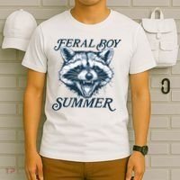 Feral Boy Summer Funny Raccoon Meme Trash Panda Raccoon T-Shirt thumb 6