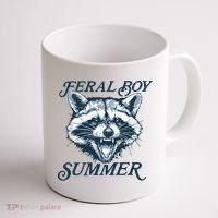 Feral Boy Summer Funny Raccoon Meme Trash Panda Raccoon Coffee Mug thumb 1