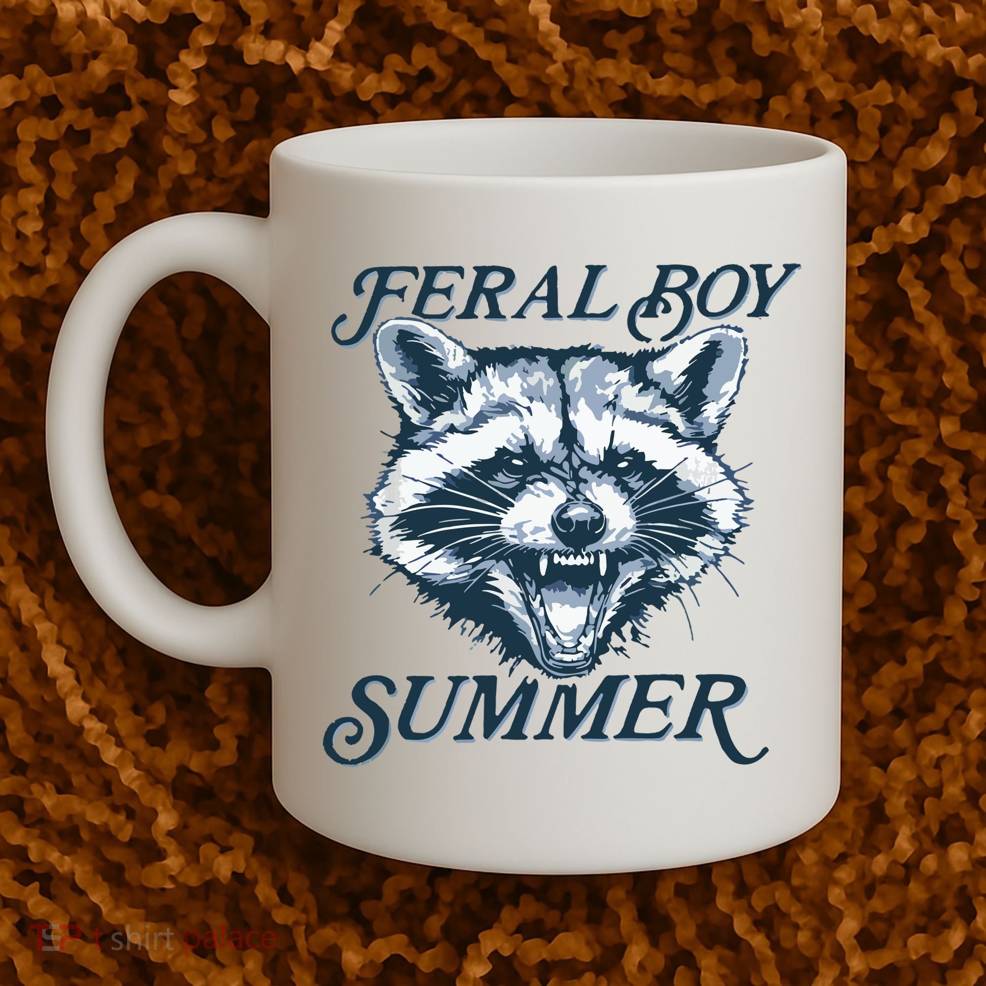 Feral Boy Summer Funny Raccoon Meme Trash Panda Raccoon Coffee Mug