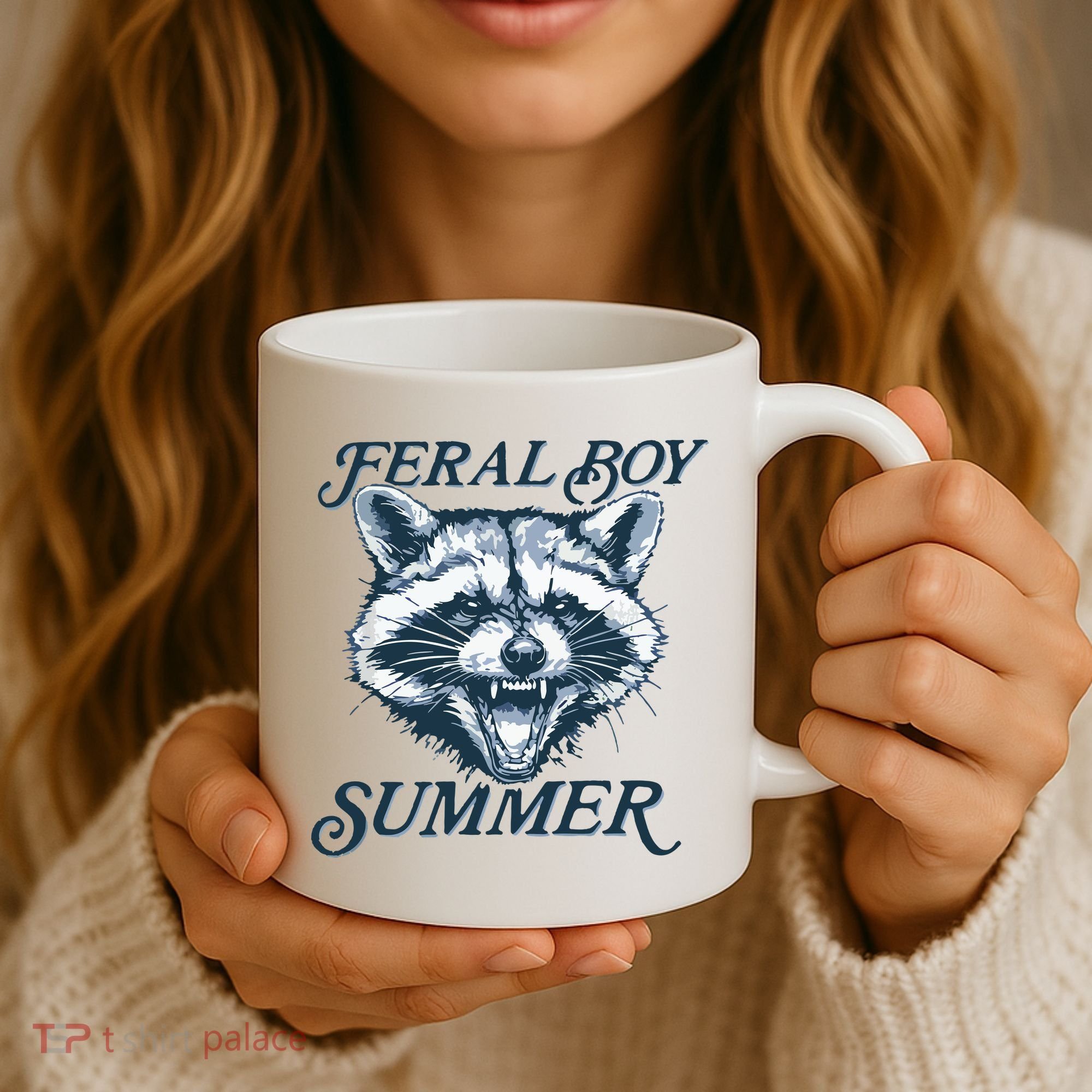 Feral Boy Summer Funny Raccoon Meme Trash Panda Raccoon Coffee Mug