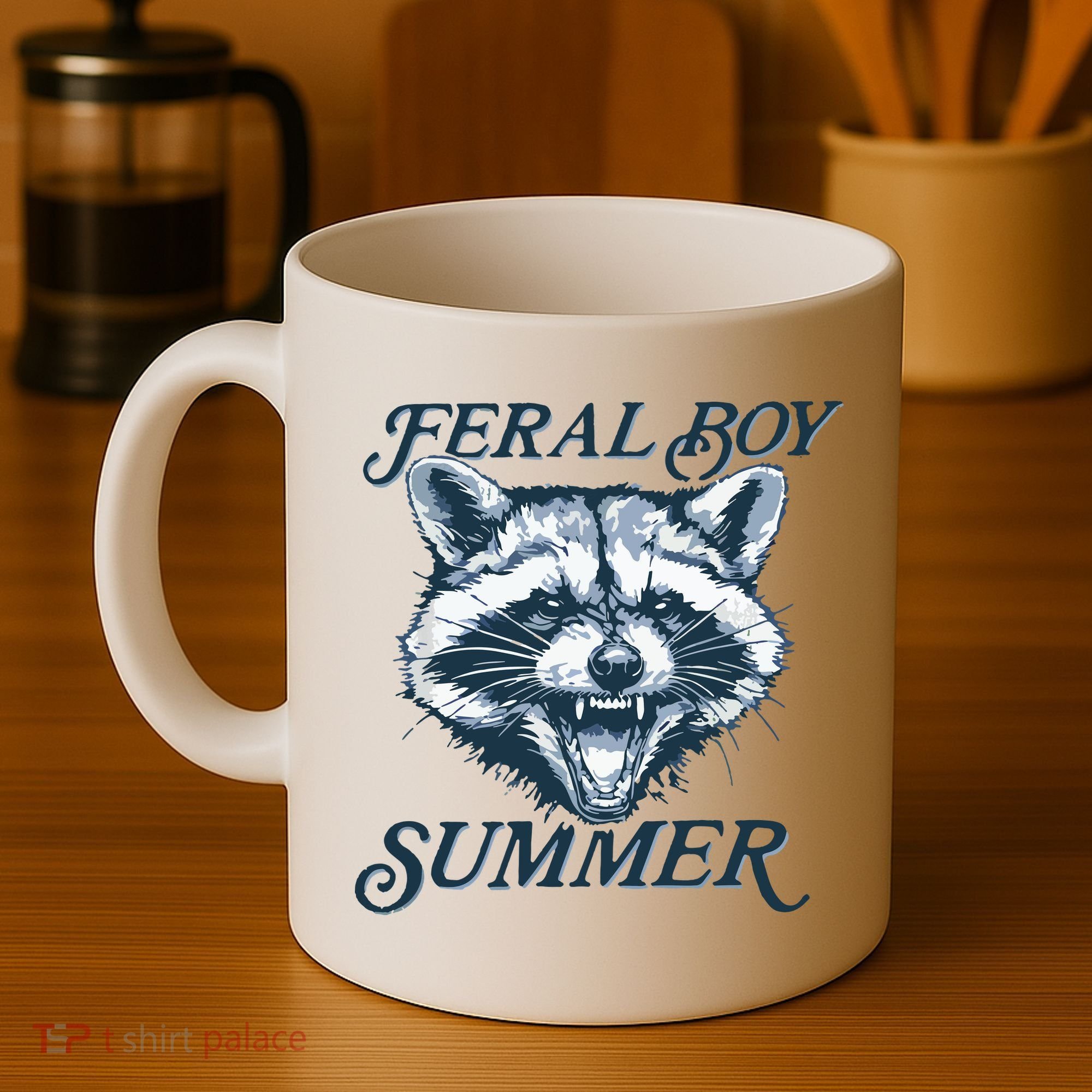 Feral Boy Summer Funny Raccoon Meme Trash Panda Raccoon Coffee Mug