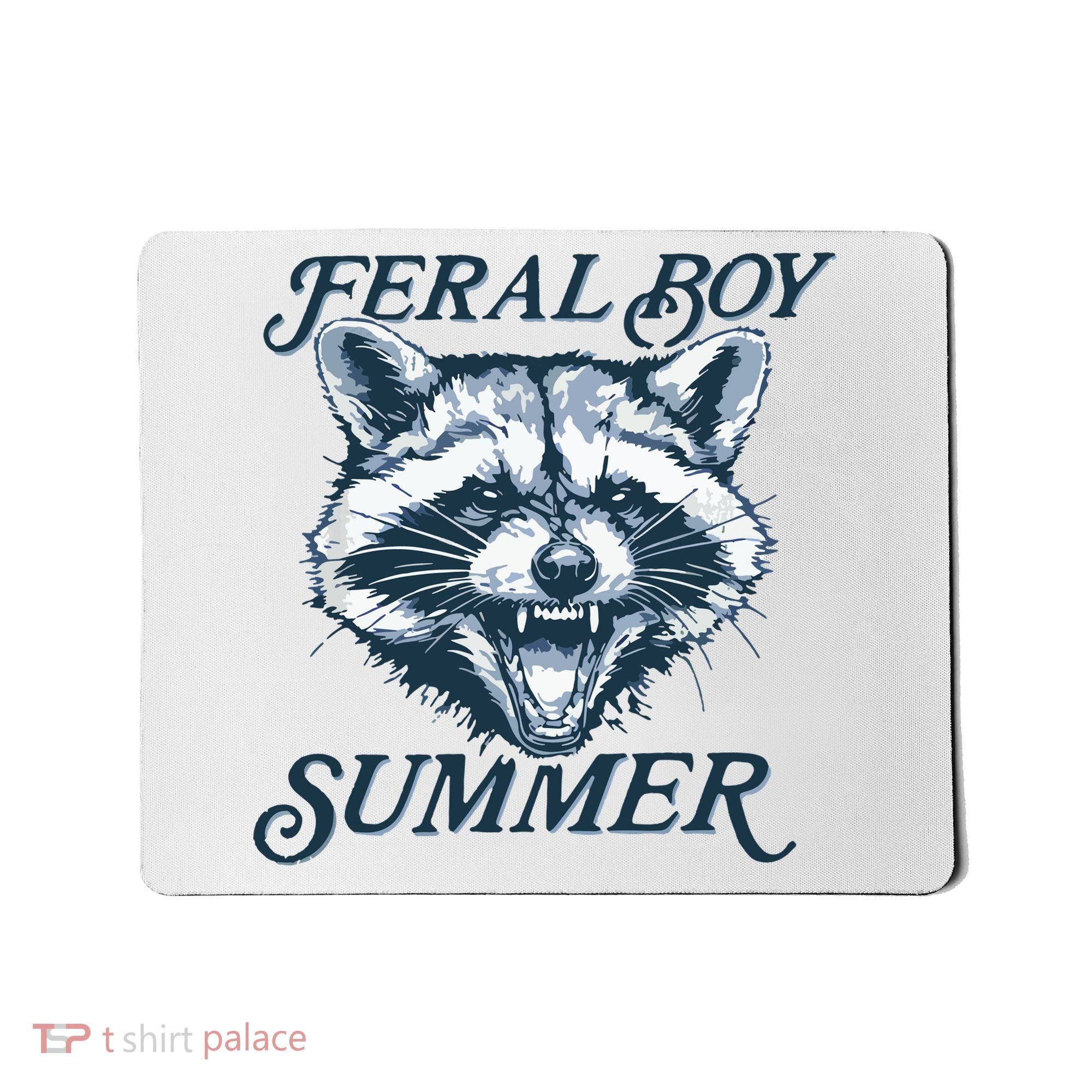 Feral Boy Summer Funny Raccoon Meme Trash Panda Raccoon Mousepad