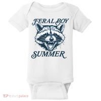 Feral Boy Summer Funny Raccoon Meme Trash Panda Raccoon Baby Bodysuit thumb 0