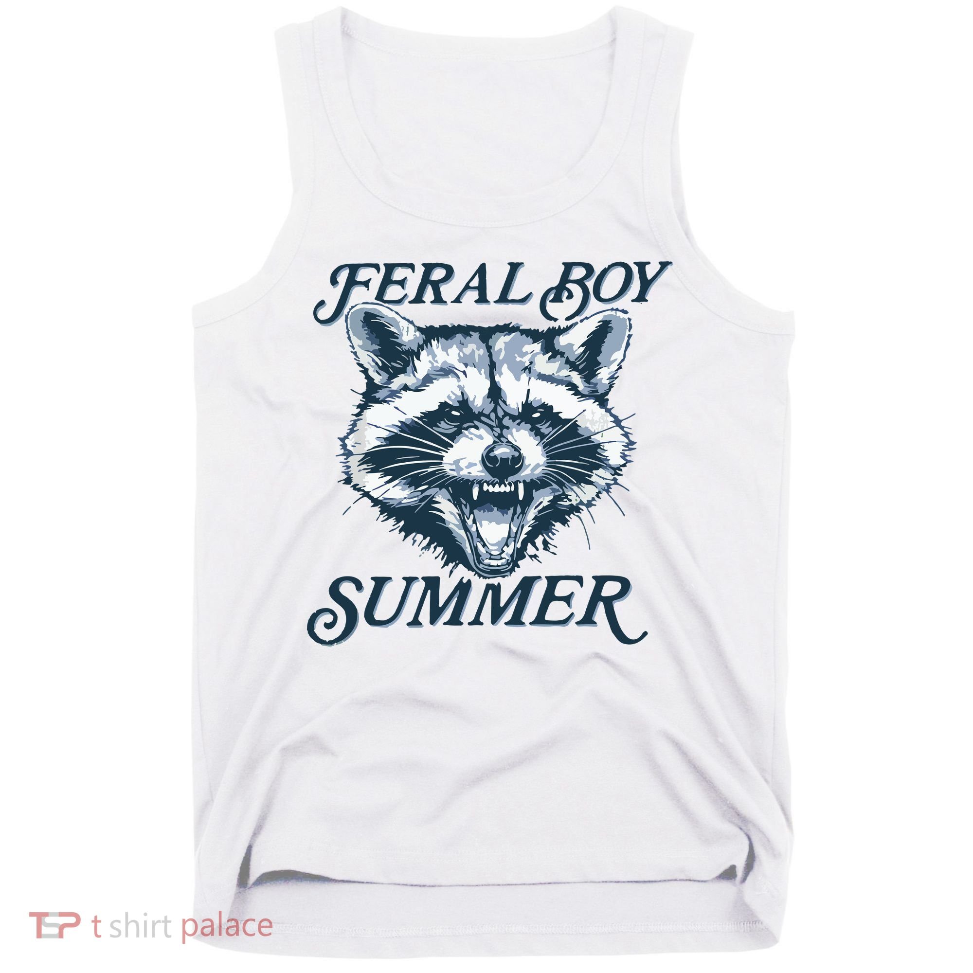 Feral Boy Summer Funny Raccoon Meme Trash Panda Raccoon Tank Top