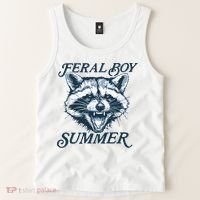 Feral Boy Summer Funny Raccoon Meme Trash Panda Raccoon Tank Top thumb 2