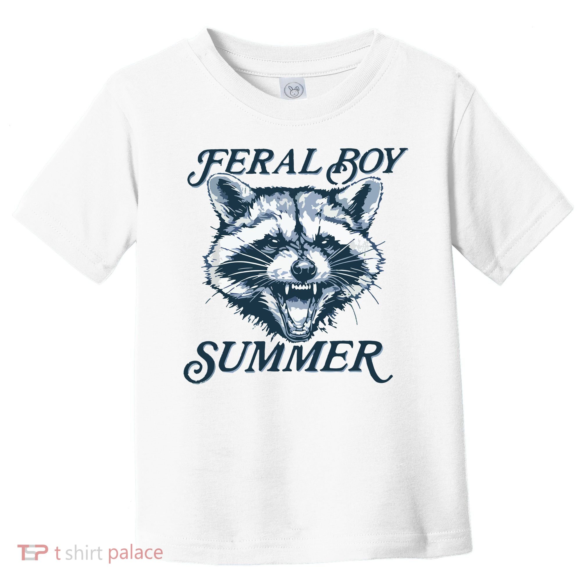 Feral Boy Summer Funny Raccoon Meme Trash Panda Raccoon Toddler T-Shirt