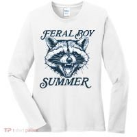 Feral Boy Summer Funny Raccoon Meme Trash Panda Raccoon Women's Long Sleeve Shirt thumb 0