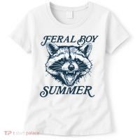 Feral Boy Summer Funny Raccoon Meme Trash Panda Raccoon Women's T-Shirt thumb 0