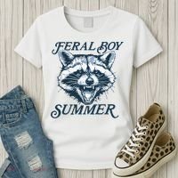 Feral Boy Summer Funny Raccoon Meme Trash Panda Raccoon Women's T-Shirt thumb 3