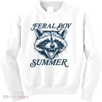 Feral Boy Summer Funny Raccoon Meme Trash Panda Raccoon Kids Sweatshirt thumb 0