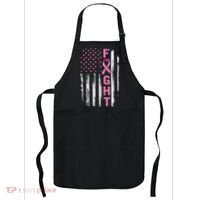 Fight Breast Survivor American Flag Breast Cancer Awareness Apron thumb 0