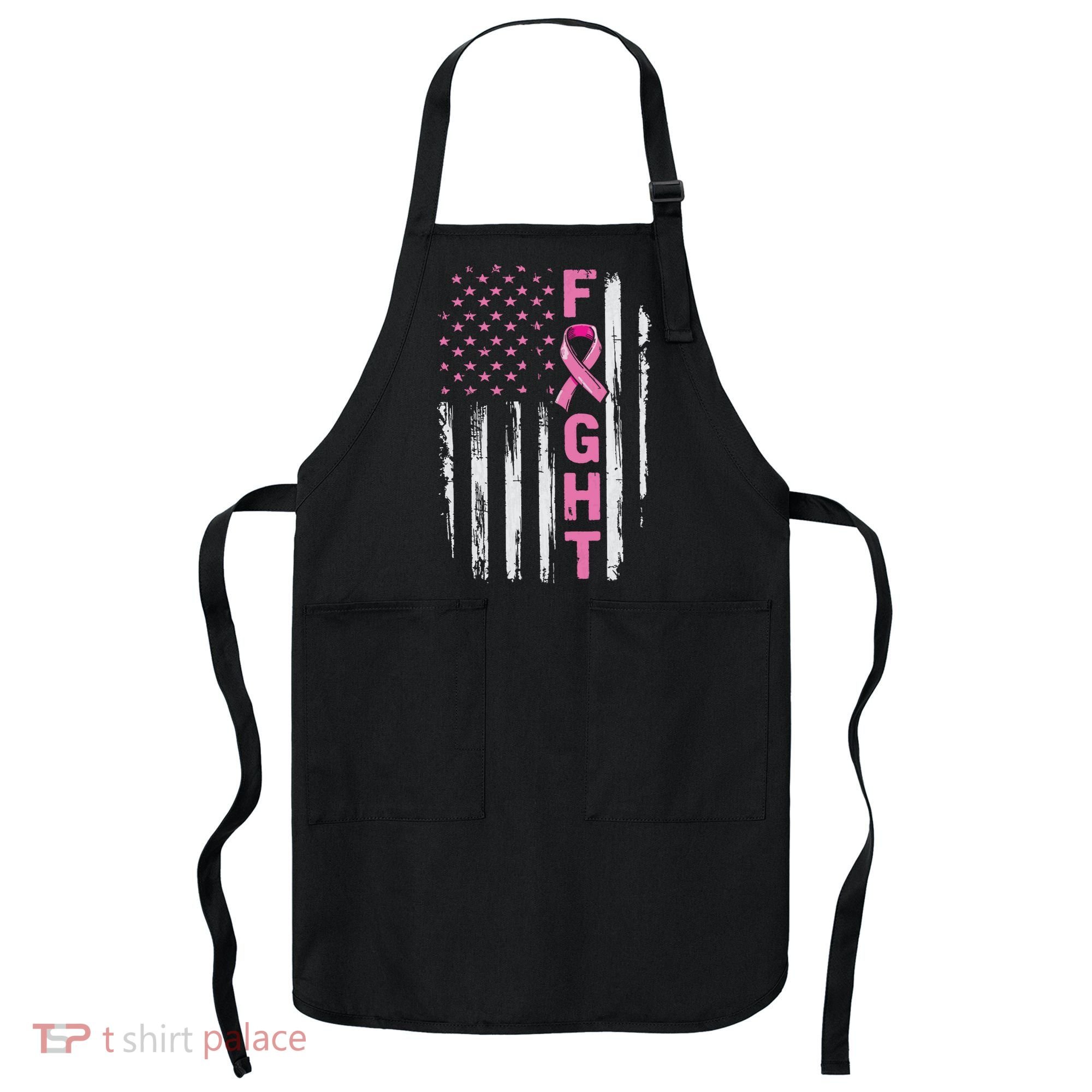 Fight Breast Survivor American Flag Breast Cancer Awareness Apron