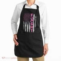 Fight Breast Survivor American Flag Breast Cancer Awareness Apron thumb 2