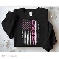 Fight Breast Survivor American Flag Breast Cancer Awareness Sweatshirt thumb 2