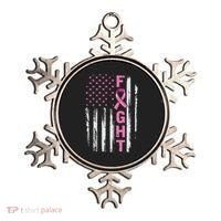 Fight Breast Survivor American Flag Breast Cancer Awareness Ornament thumb 0