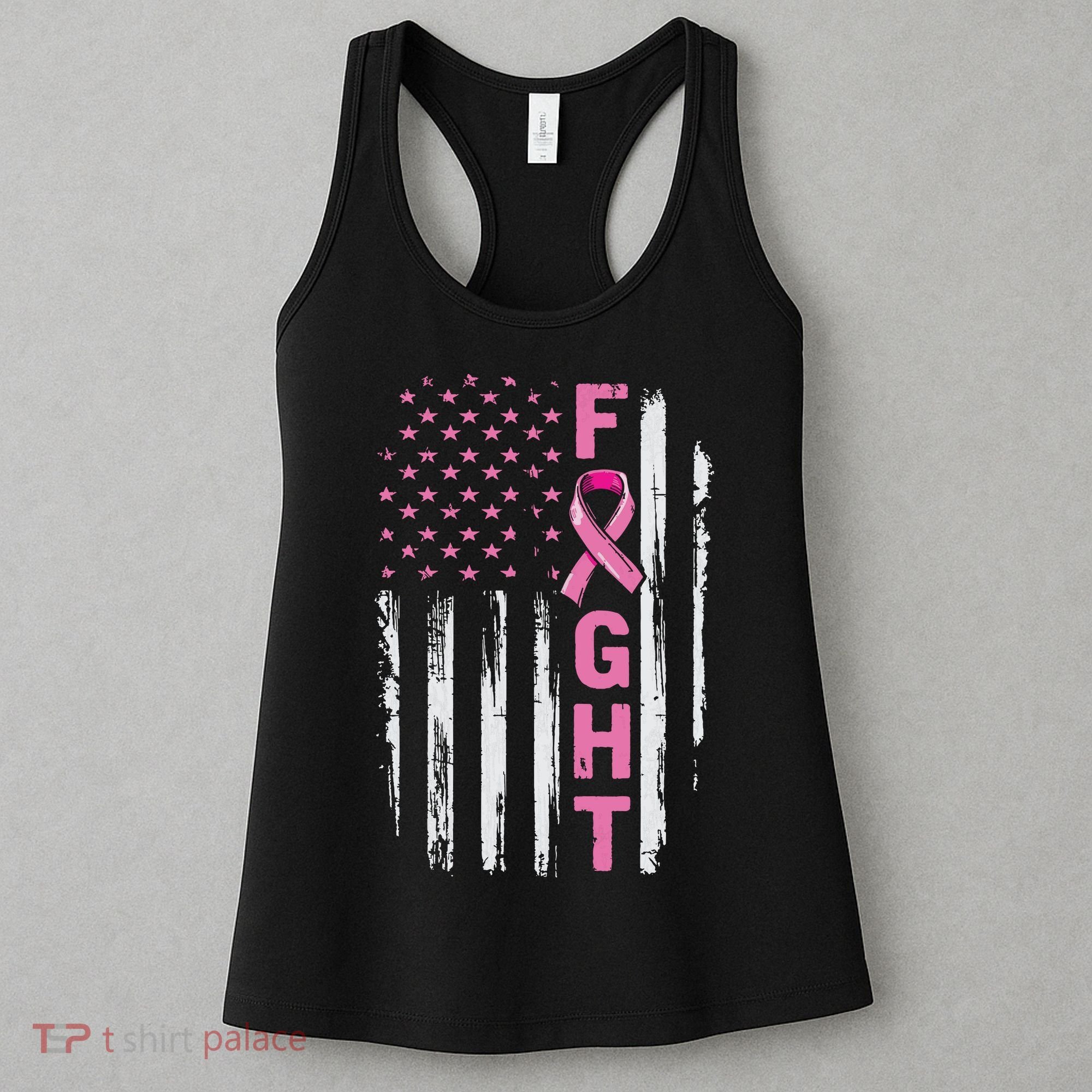 Fight Breast Survivor American Flag Breast Cancer Awareness Women's Tank Top