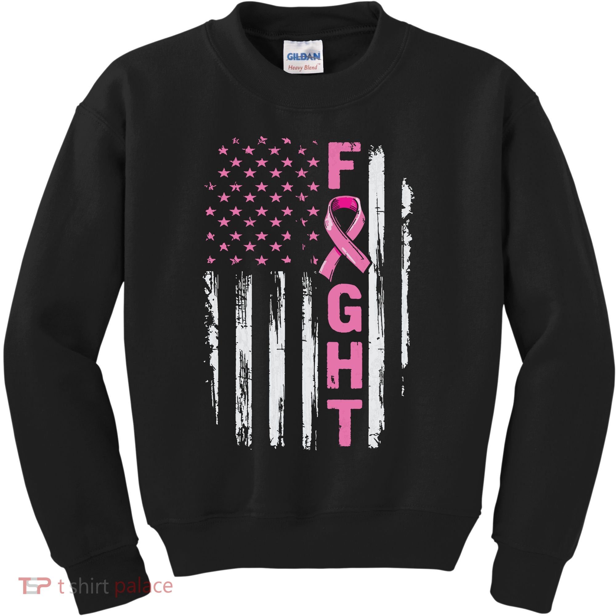 Fight Breast Survivor American Flag Breast Cancer Awareness Kids Sweatshirt