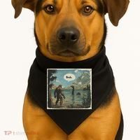 Funny Bigfoot Sasquatch Loch Ness Monster Introvert Bruh USA-Made Doggie Bandana thumb 1
