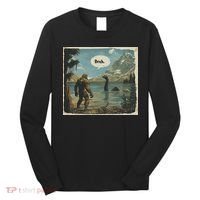 Funny Bigfoot Sasquatch Loch Ness Monster Introvert Bruh Long Sleeve Shirt thumb 0