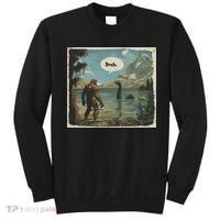 Funny Bigfoot Sasquatch Loch Ness Monster Introvert Bruh Sweatshirt thumb 0