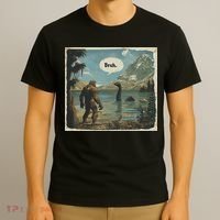 Funny Bigfoot Sasquatch Loch Ness Monster Introvert Bruh T-Shirt thumb 3