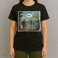 Funny Bigfoot Sasquatch Loch Ness Monster Introvert Bruh T-Shirt thumb 4
