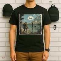 Funny Bigfoot Sasquatch Loch Ness Monster Introvert Bruh T-Shirt thumb 6