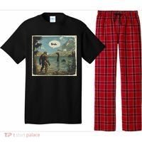 Funny Bigfoot Sasquatch Loch Ness Monster Introvert Bruh Pajama Set thumb 0