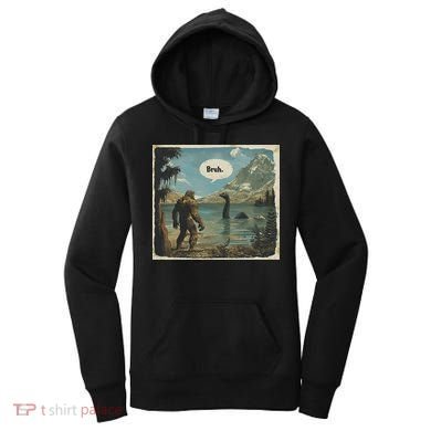 Funny Bigfoot Sasquatch Loch Ness Monster Introvert Bruh Women's Hoodie