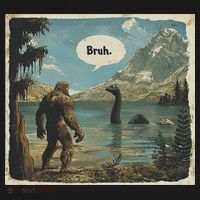 Funny Bigfoot Sasquatch Loch Ness Monster Introvert Bruh Women's Hoodie thumb 2