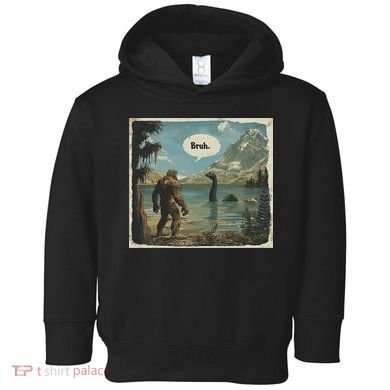Funny Bigfoot Sasquatch Loch Ness Monster Introvert Bruh Toddler Hoodie
