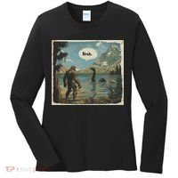 Funny Bigfoot Sasquatch Loch Ness Monster Introvert Bruh Women's Long Sleeve Shirt thumb 0