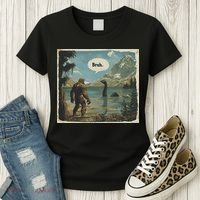 Funny Bigfoot Sasquatch Loch Ness Monster Introvert Bruh Women's T-Shirt thumb 3