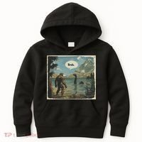 Funny Bigfoot Sasquatch Loch Ness Monster Introvert Bruh Kids Hoodie thumb 0