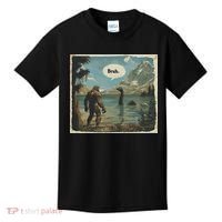 Funny Bigfoot Sasquatch Loch Ness Monster Introvert Bruh Kids T-Shirt thumb 0