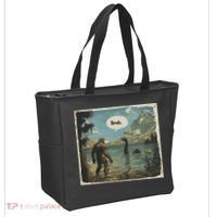 Funny Bigfoot Sasquatch Loch Ness Monster Introvert Bruh Tote Bag thumb 2