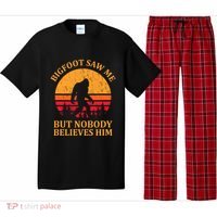 Funny Bigfoot Saw Me But Nobody Believes Him Pajama Set thumb 0