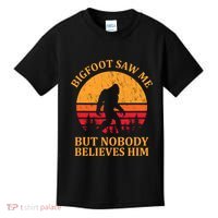 Funny Bigfoot Saw Me But Nobody Believes Him Kids T-Shirt thumb 0