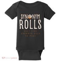 Funny Baking Synonym Rolls English Grammar Pun For Teacher Baby Bodysuit thumb 0