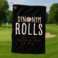 Funny Baking Synonym Rolls English Grammar Pun For Teacher Golf Towel thumb 1