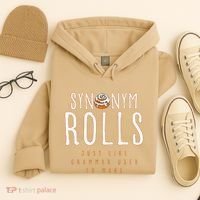 Funny Baking Synonym Rolls English Grammar Pun For Teacher Hoodie thumb 4