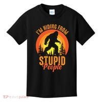 Funny Bigfoot Sasquatch Im Hiding From Stupid People Kids T-Shirt thumb 0