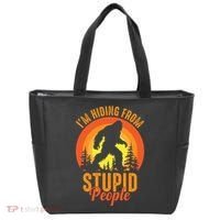 Funny Bigfoot Sasquatch Im Hiding From Stupid People Tote Bag thumb 0