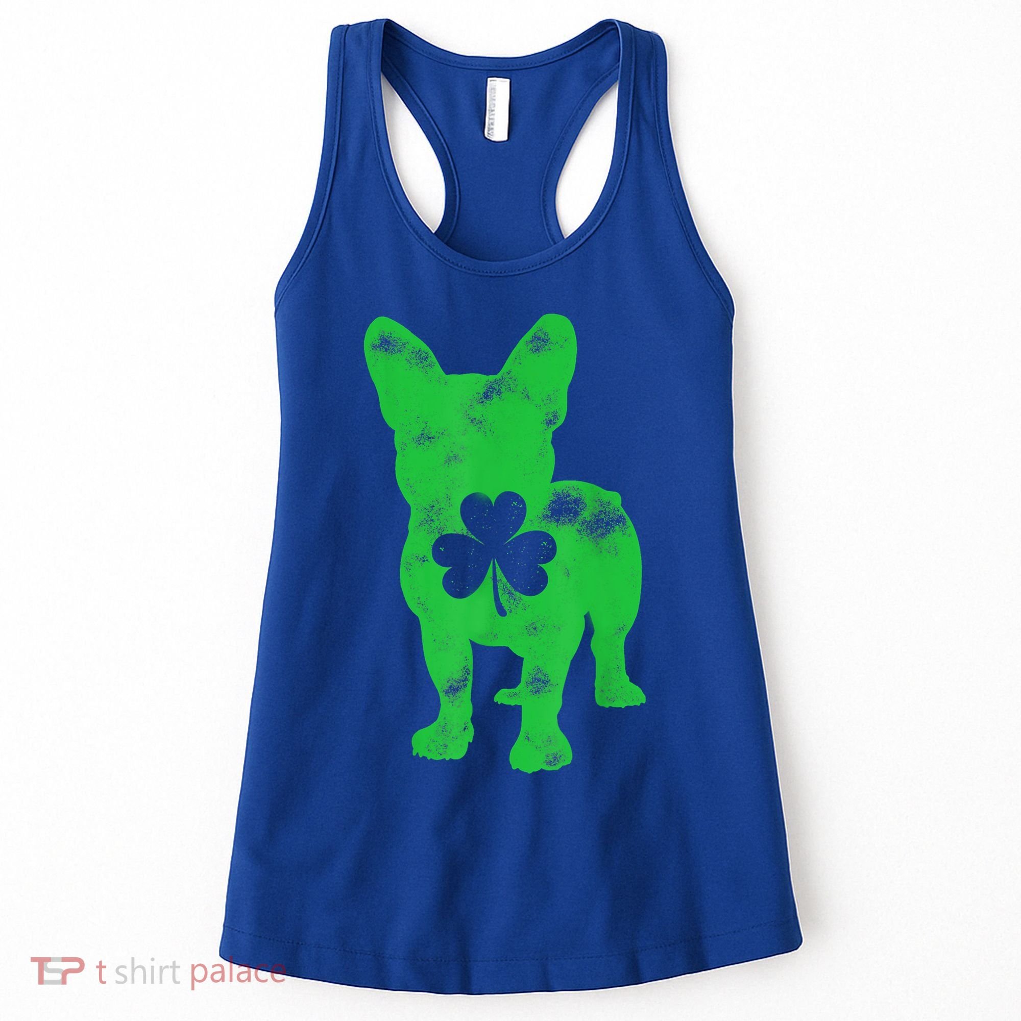 French Bulldog St Patricks Day Boys Girls Shamrock Dog Lover Women's Tank Top