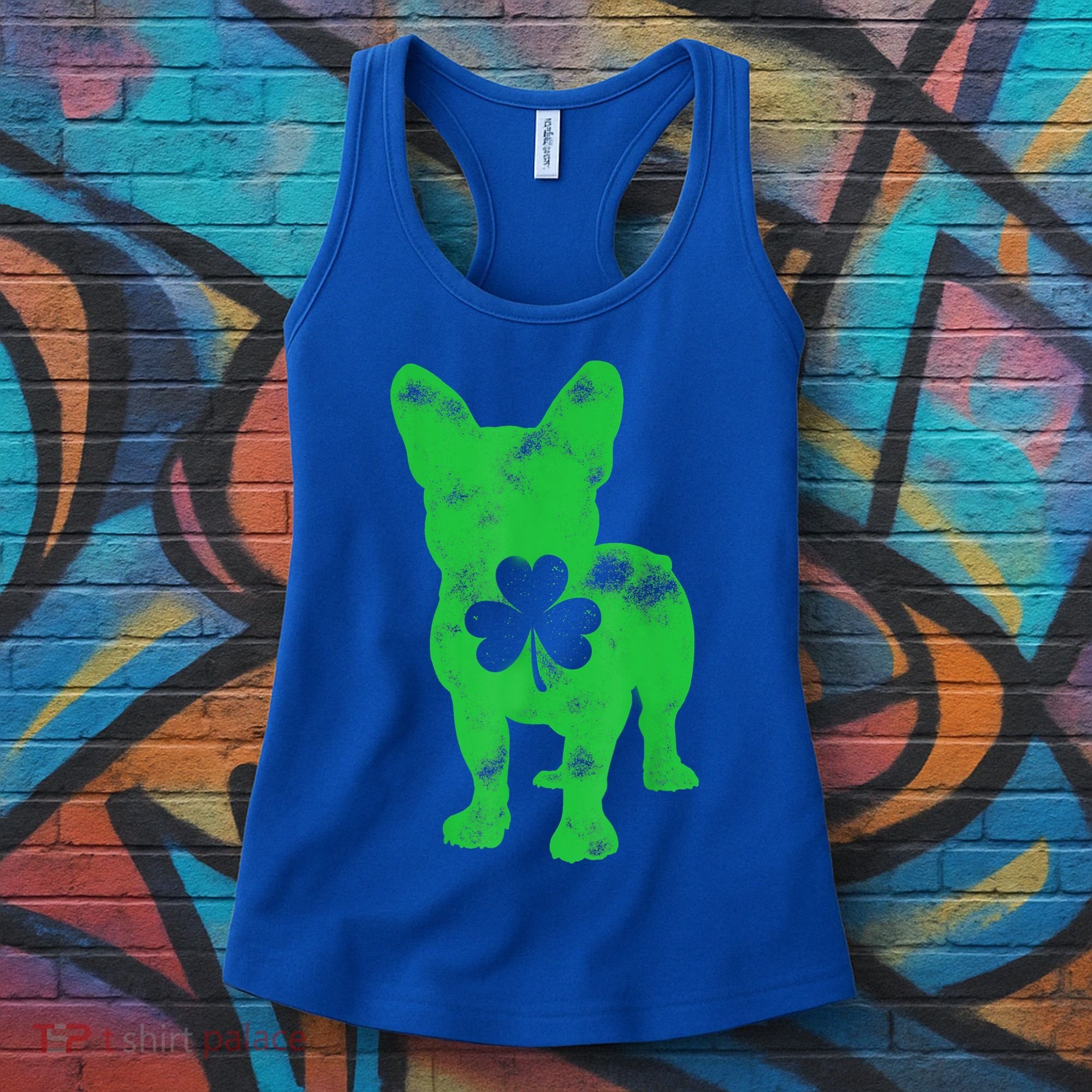 French Bulldog St Patricks Day Boys Girls Shamrock Dog Lover Women's Tank Top